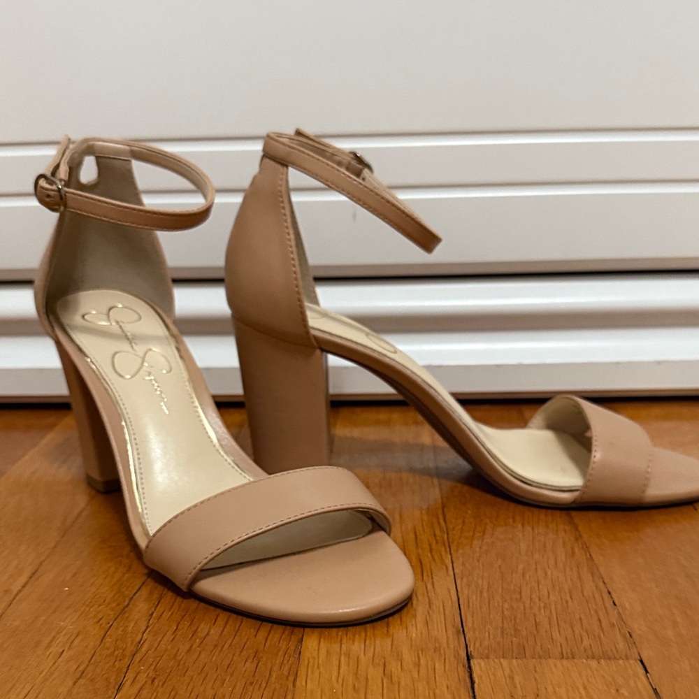 Jessica Simpson Tan Ankle Strap Heels